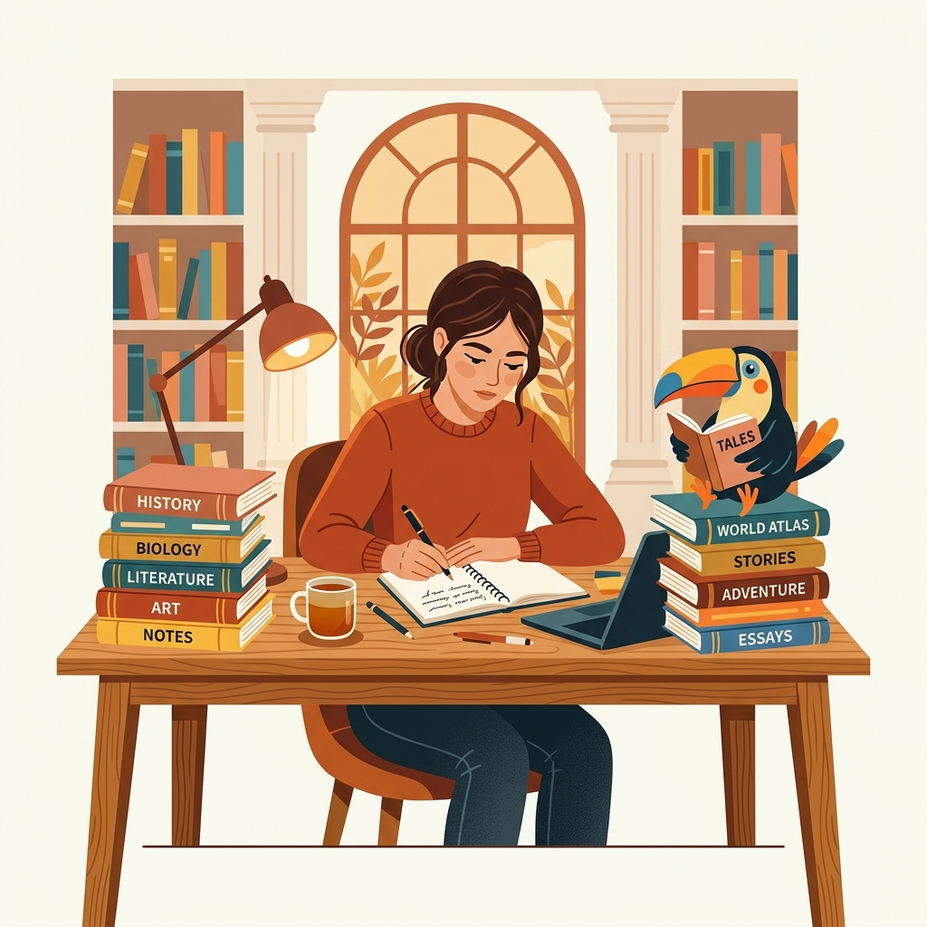 Mateo estudiando