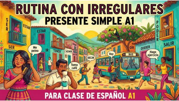 Rutina con irregulares presente simple A1